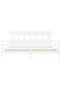 Bed frame with headboard 200x200 cm, white, solid wood - 6