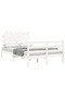 Bed frame with headboard, white, solid wood, double 4FT6 - 4