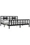 Bed frame with headboard 200x200 cm, black, solid wood - 3