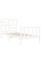 Bed frame with single headboard, white, solid wood - 5