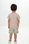 Boys' 2-Piece Set: Printed Crew Neck T-Shirt & Elastic Waist Shorts - 4