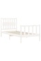 Bed frame with headboard, white, 90x200 cm, solid wood - 5