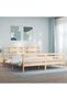 Bed frame with headboard 200x200 cm, solid pine wood