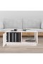 Coffee table, white, 80x50x35.5 cm, solid pine wood - 3