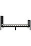 2FT6 Small Single Bed Frame with Headboard, Black, Solid Wood - 7