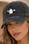 Penguin Embroidered Black Unisex Baseball Cap – Washable Vintage Style - 3