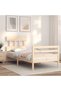 Bed frame with single headboard, solid wood