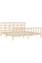 Bed frame with headboard 200x200 cm, solid pine wood - 5