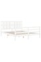 Bed frame with headboard, white, 160x200 cm, solid wood - 5