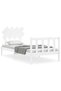 Bed frame with headboard 3FT, single, white, solid wood - 2
