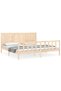 Bed frame with headboard 200x200 cm, solid pine wood - 2