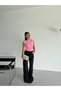 Women's Pink Gathered Sleeveless Sandy Blouse Hzl26W-Fry122751 - 5
