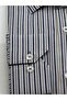 Men's Slim Fit Long Sleeve Brit Collar Pocketless Striped Gray Shirt 2438Ge - 3
