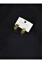 316L Steel Gold Color Black Patterned Earrings