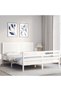 Bed frame with headboard, white, 160x200 cm, solid wood - 3