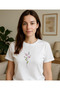 Floral Printed Cotton Round Neck White T-Shirt