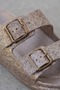 Ecru Women's Glittery Shimmer Buckled Beach Summer Dowry Daily Slipper 7324Nav - 3