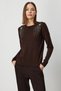 Women's Turtleneck Brown Sweater with Shoulder Accessories 63314 - 2
