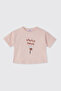 Baby Girl Printed Short Sleeve Pink T-Shirt