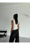 Women's White Gathered Sleeveless Sandy Blouse Hzl26W-Fry122751 - 5