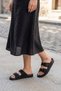 Black Women's Glittery Shimmer Buckled Beach Summer Dowry Daily Slipper 7324Nav - 2