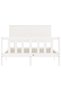 Bed frame with headboard, white, 120x200 cm, solid wood - 6