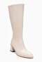Paradi̇s Ecru Skin Women's Thick Heeled Boots - 4