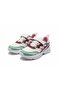 Unisex Children's Non-Slip Sole Velcro and Lace-Up Casual Sneaker White Claret Red Silver - 2