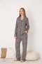 Women's 100% Cotton Buttoned Pajama Set 19102 - 4