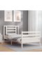 Bed frame with headboard 3FT, single, white, solid wood - 3