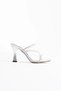 Silver Women's Stone Heeled Slippers Bp20My04F