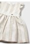 Linen Striped Dress 1-4 Years Old Beige - 4