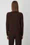 Women's Turtleneck Brown Sweater with Shoulder Accessories 63314 - 5