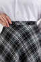 Black-Grey Aura High Waist A-Line Plaid Midi Skirt - 6