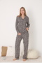 Women's 100% Cotton Buttoned Pajama Set 19102 - 6