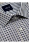 Men's Slim Fit Long Sleeve Brit Collar Pocketless Striped Gray Shirt 2438Ge - 2