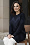Patterned Tunic N3183 Navy Blue - 3