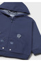 Baby Boy Hooded Combed Cotton Cardigan Navy Blue - 3