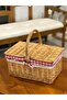 سلة رحلات خوص بغطاء Wicker Picnic Basket with Lid