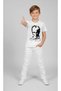 Boy's Ataturk Printed T-Shirt - White Linen Pants Set 23 April Outfit and Special Occasions - 2