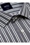 Men's Slim Fit Long Sleeve Brit Collar Pocketless Striped Gray Shirt 2442g - 2