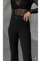 Women's High-Waisted Spanish Flare Pants with Belt - 2