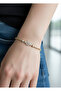 Xuping gold round and baguette stone bracelet - 26xpb09