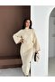 Women's Square Neck Hair Knit Sweater Dress Set - 2