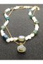 Blue Agate Natural Stone Steel Chain Design Handmade Necklace and Bracelet Set - 6