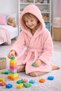 Luna Soft Girls'/Boys' Hooded Wellsoft Bathrobe Plush Dressing Gown |   Powder - 2