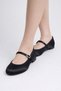 Aria Women's Satin Black Round Toe Buckle Women's Ballerinas – Stylish Daily Ballerina Shoes Stc1238 - 3