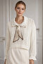 Scarf-Adorned Openwork Detailed Knitwear Sweater - 2