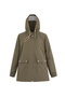 Khaki Hooded Zippered Double Pocket Raincoat Jacket Alc-X12514 - 3