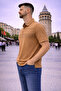 Men's Large Size Short Sleeve Coffee Polo Printed T-Shirt - 2
